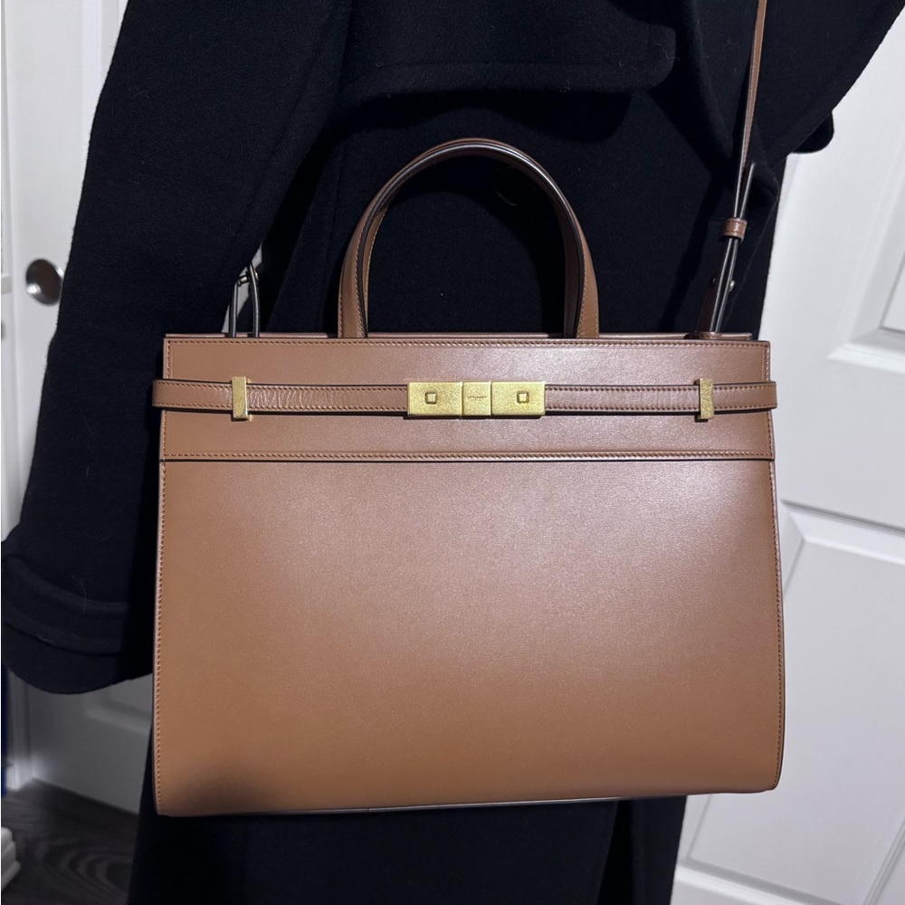 Saint Laurent YSL Manhattan bag brown calfskin NEW